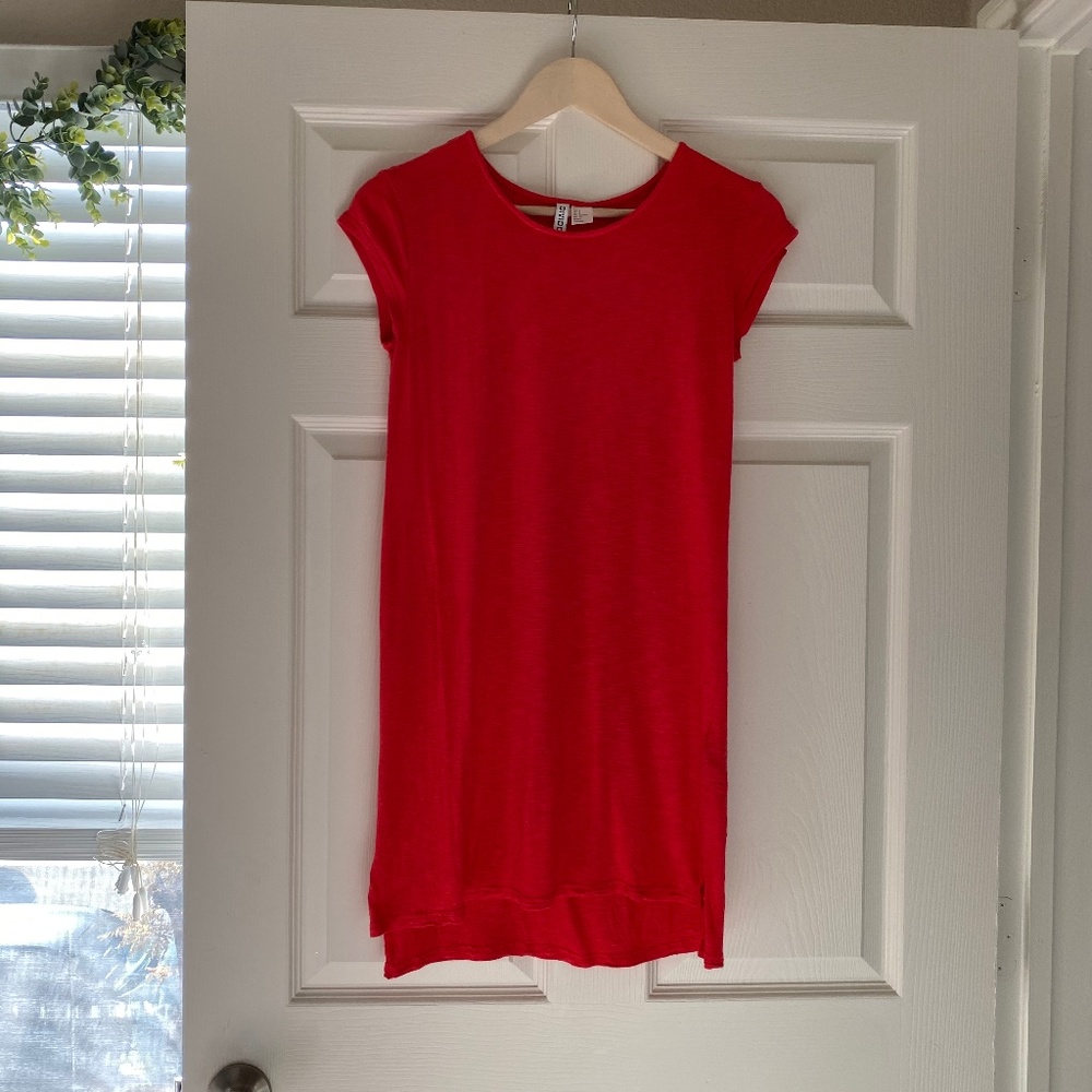 H&M Orange Pink Short Sleeve Dress - Size Small
